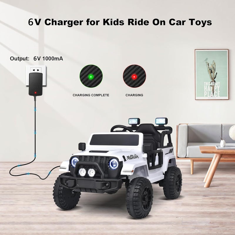 LAZORA 6V Battery Charger for Kids Ride On Car Toys 6V Charger for Best Choice Products Wrangler SUV Kid Trax Dynacraft Toddler Quad Kidzone Bumper 6 Volt Kid Car Electric Toys Ride On Charger - Image 4